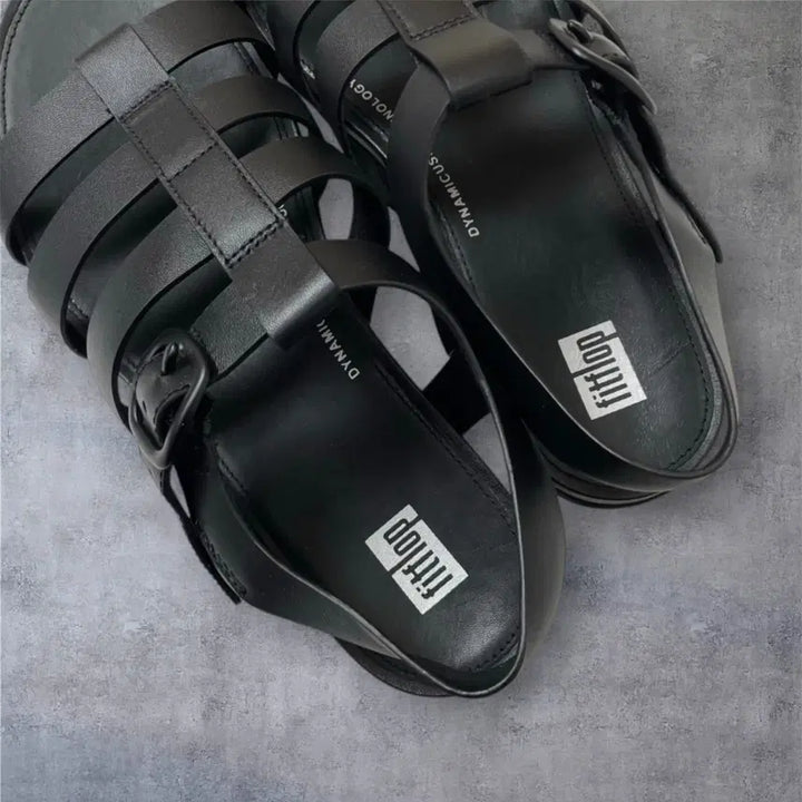 [BUNJANG] Fitflop Leather Buckle Fisherman Sandals / 핏플랍 Fitflop 블랙 레더 버클 피셔맨 샌들 250