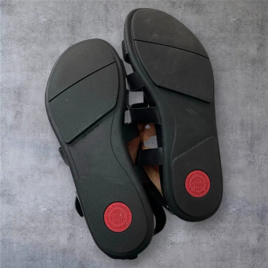 [BUNJANG] Fitflop Leather Buckle Fisherman Sandals / 핏플랍 Fitflop 블랙 레더 버클 피셔맨 샌들 250