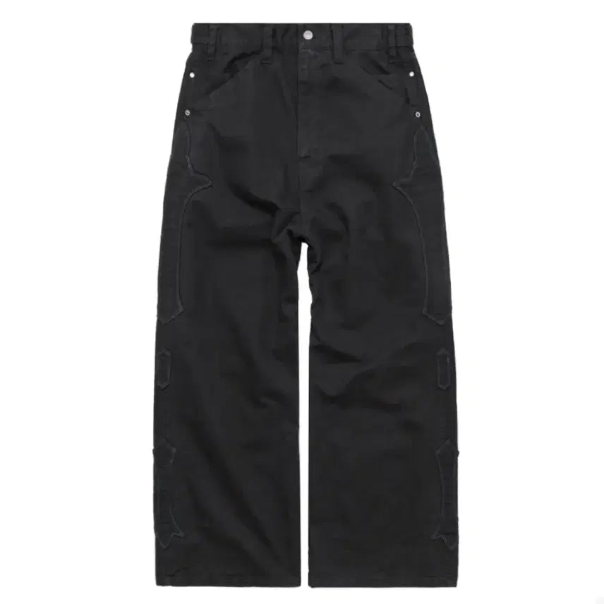 [BUNJANG] Polytelu Fleur Patched Pants Black / (4) 폴리테루 플뢰르 패치드 팬츠 블랙
