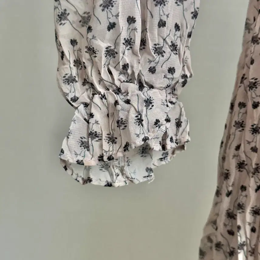 [BUNJANG] Floral V-Neck Long Dress / 플라워 패턴 브이넥 롱 원피스