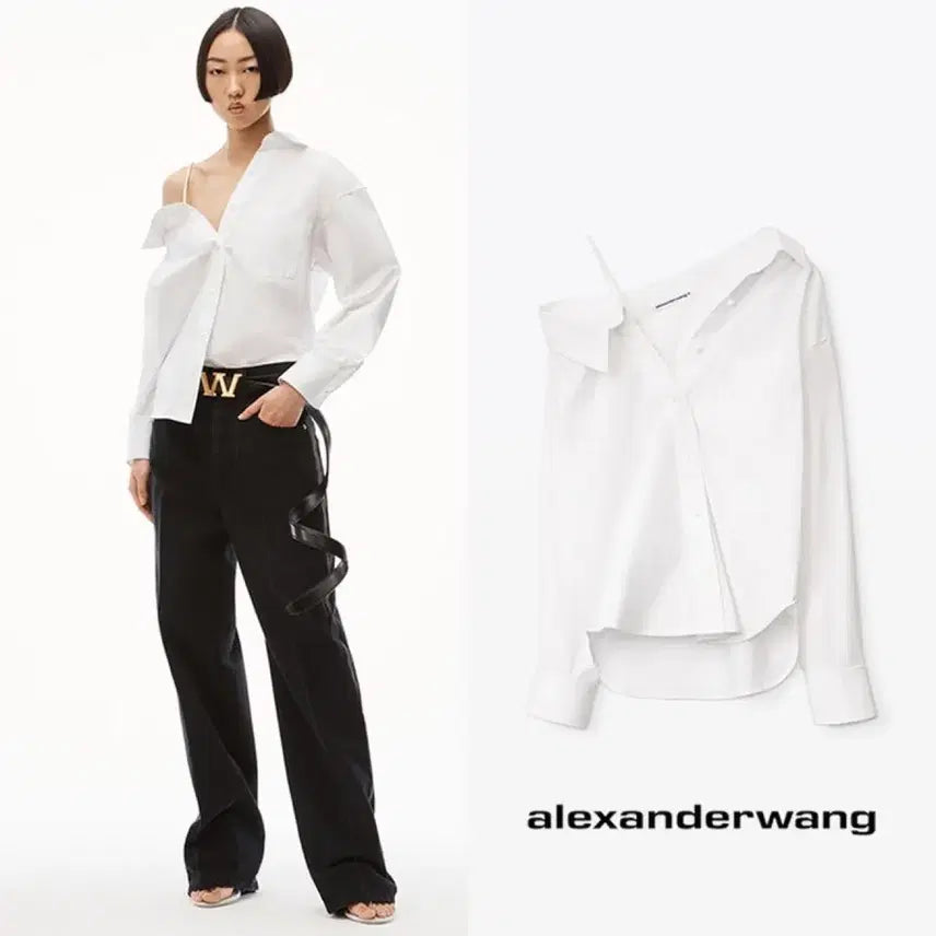 [SOLD OUT] 택포,수포)알렉산더왕 화이트 오프숄더 셔츠