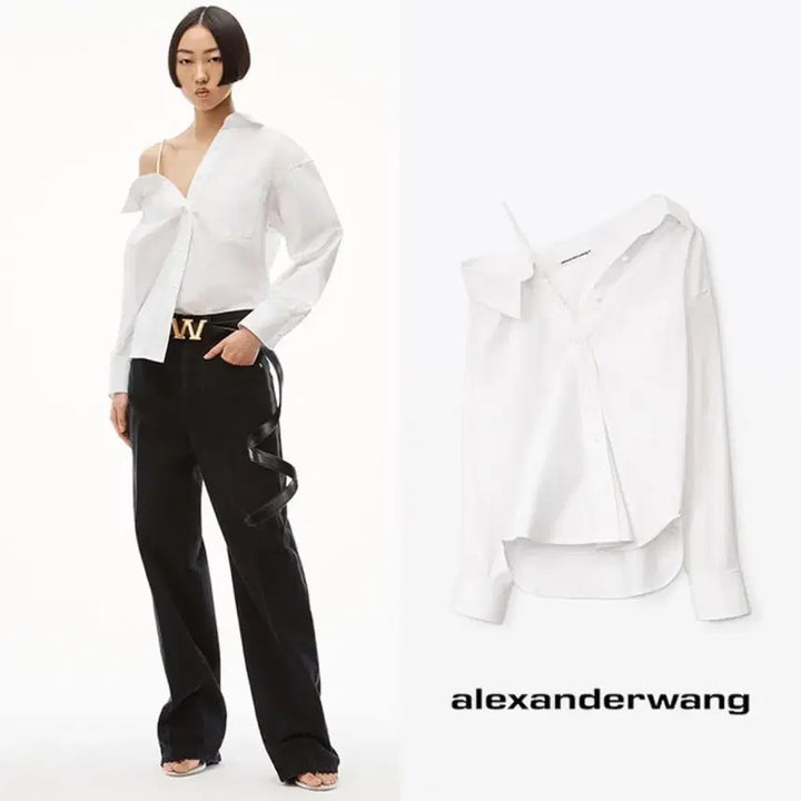 [SOLD OUT] 택포,수포)알렉산더왕 화이트 오프숄더 셔츠