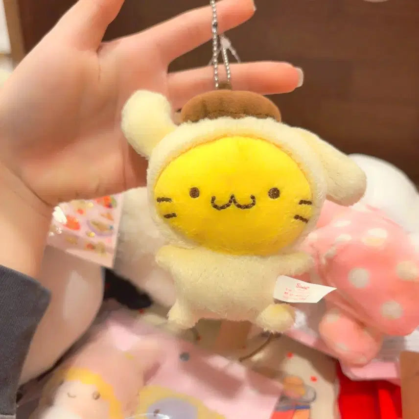 [BUNJANG] Sanrio Pompompurin Scone Doll Keyring / 고전 산리오 폼폼푸린 탈쓴 스콘이 인형 키링