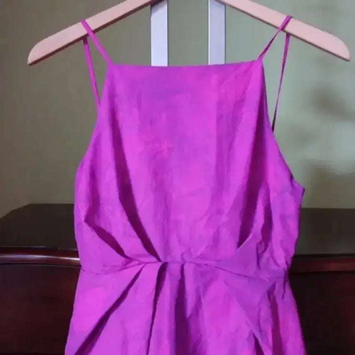 [BUNJANG] Dint Hot Pink Adjustable Strap Long Dress / 딘트 오버롤 롱원피스
