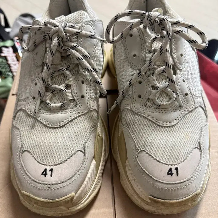 [BUNJANG] Balenciaga Triple S White Sneakers / 발렌시아가 트리플s 화이트 41 사이즈