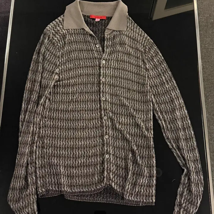 [BUNJANG] Eckhaus Latta Knit Shirt Collar Cardigan / 에크하우스 라타 Eckhaus Latta 니트 셔츠 카라 가디건 S
