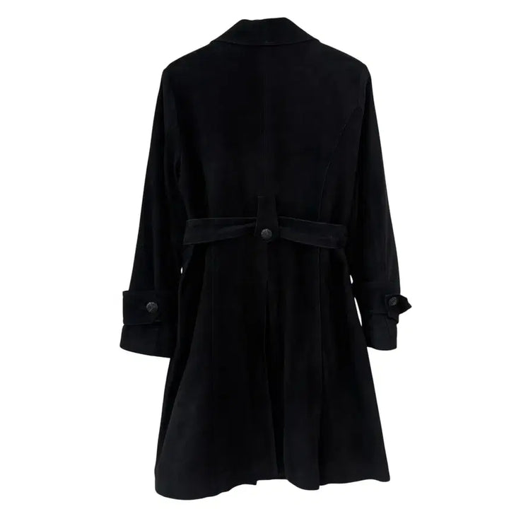 [BUNJANG] Robo Goat Leather Belted Coat Black 77 / 로보 염소가죽 벨티드 코트 블랙 77 정품