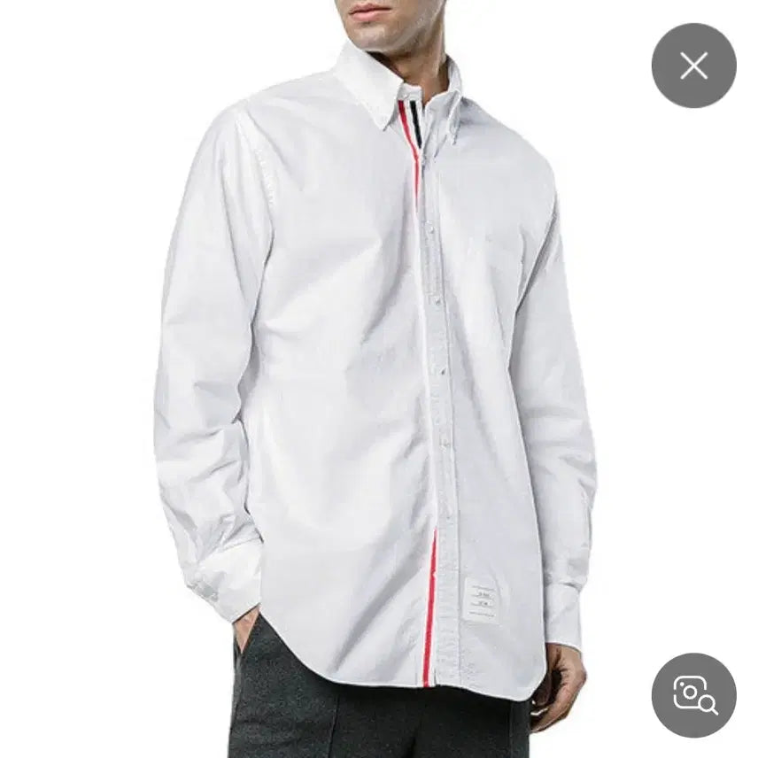 [BUNJANG] Thom Browne White Hidden Button-Down Shirt / 톰브라운 화이트 히든 셔츠