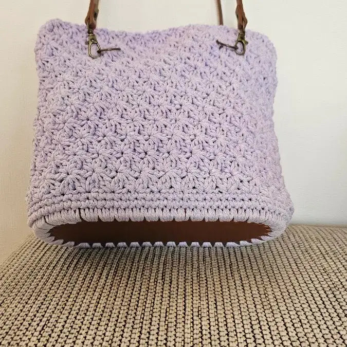 [BUNJANG] Handmade Lilac Tote Bag / 손뜨개가방(라일락토드)