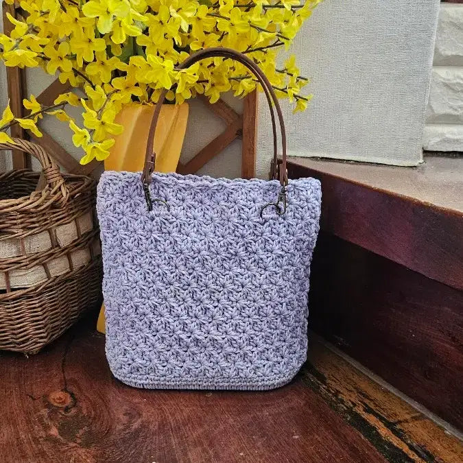 [BUNJANG] Handmade Lilac Tote Bag / 손뜨개가방(라일락토드)