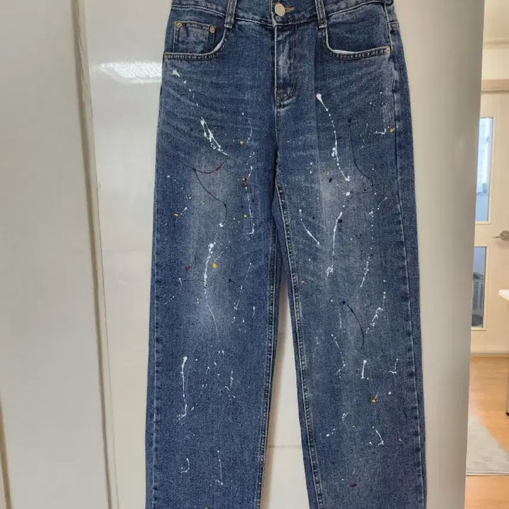 [BUNJANG] Paint Wash Denim Jeans / 페인트 워싱 데님 팬츠 청바지