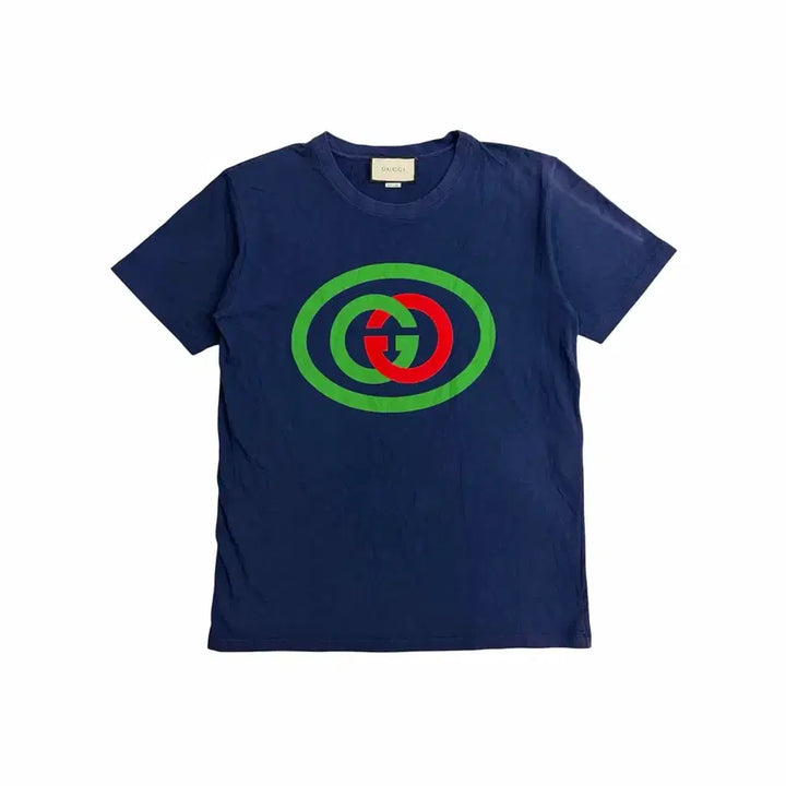 [SOLD OUT] (한글택) 구찌 네이비 반팔 티셔츠 (S) (실측 L-XL 정도)