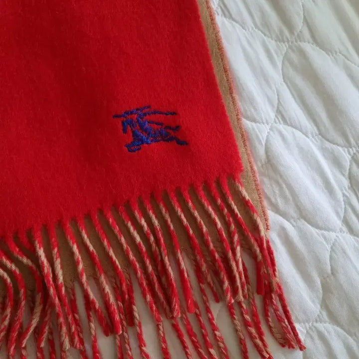 [BUNJANG] Burberry Red Reversible Scarf / 버버리 레드 머플러 양면 스카프