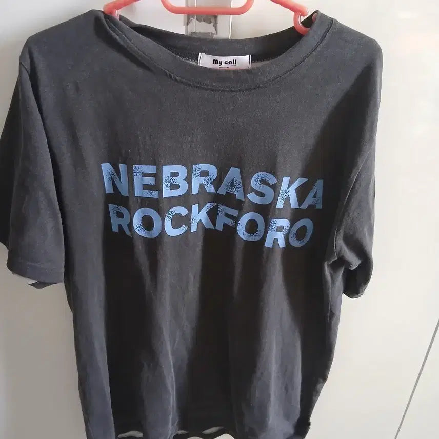 [BUNJANG] My Call Nebraska Printed Short Sleeve T-shirt / My call 네브라스카 프린팅 반팔 티셔츠