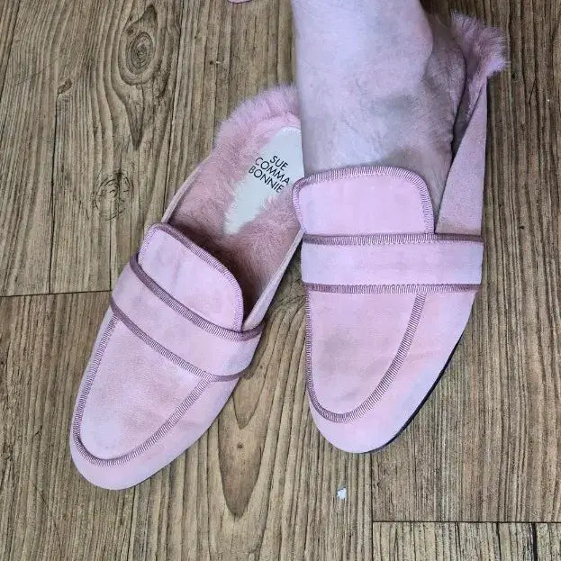 [BUNJANG] Suecomma Bonnie Pink Suede Mule Slippers / 슈콤마보니 핑크  뮬 슬리퍼 230