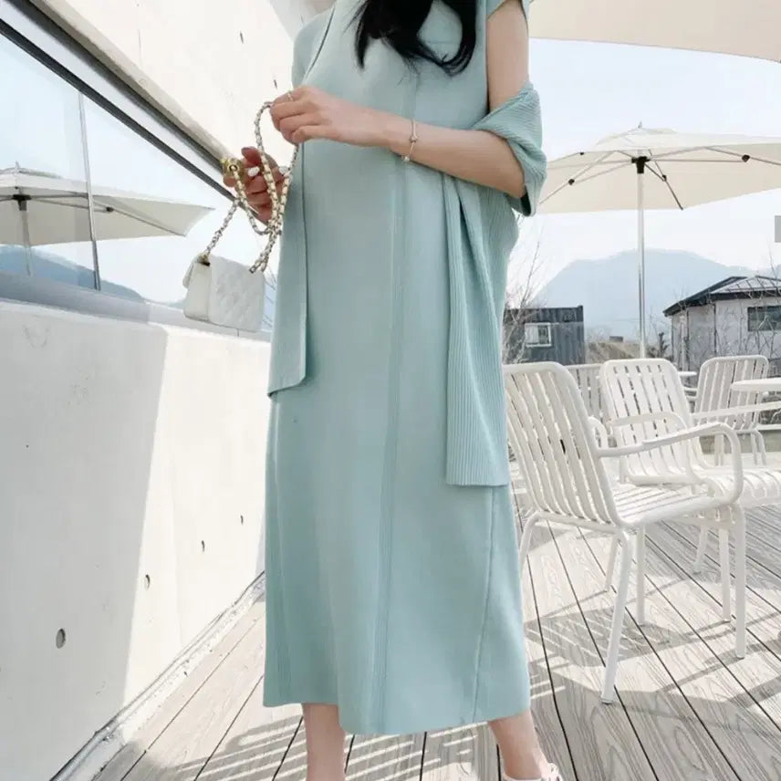 [BUNJANG] Knit Set (Long Cardigan + Dress) / 니트 셋업(롱가디건+원피스)