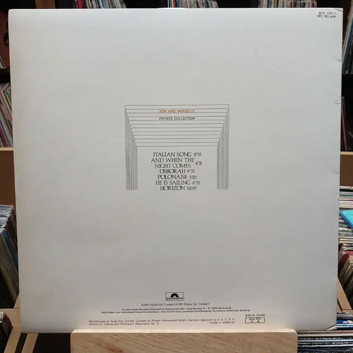 [BUNJANG] Jon &amp; Vangelis Private Collection LP / 존 앤 반젤리스 Private Collection LP 할인