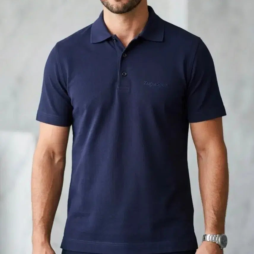 [BUNJANG] Zegna Sport Navy Polo Shirt / 제냐스포츠 네이비 반팔 카라티 S (A