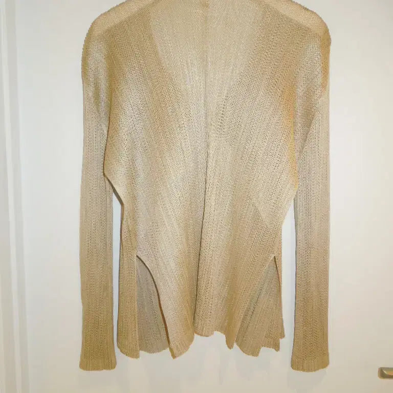 [SOLD OUT] 플리츠플리즈 메시 가디건 베이지