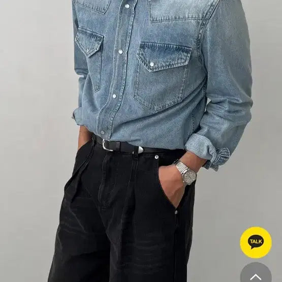 [BUNJANG] Urban Tino Western Denim Shirt / 어반티노/웨스턴 데님 셔츠