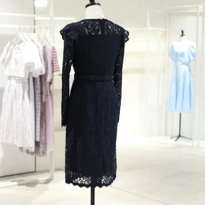 [BUNJANG] It Michaa Navy Lace Frill Dress / 잇미샤(it michaa) 프릴 포인트 레이스원피스 55 새상품