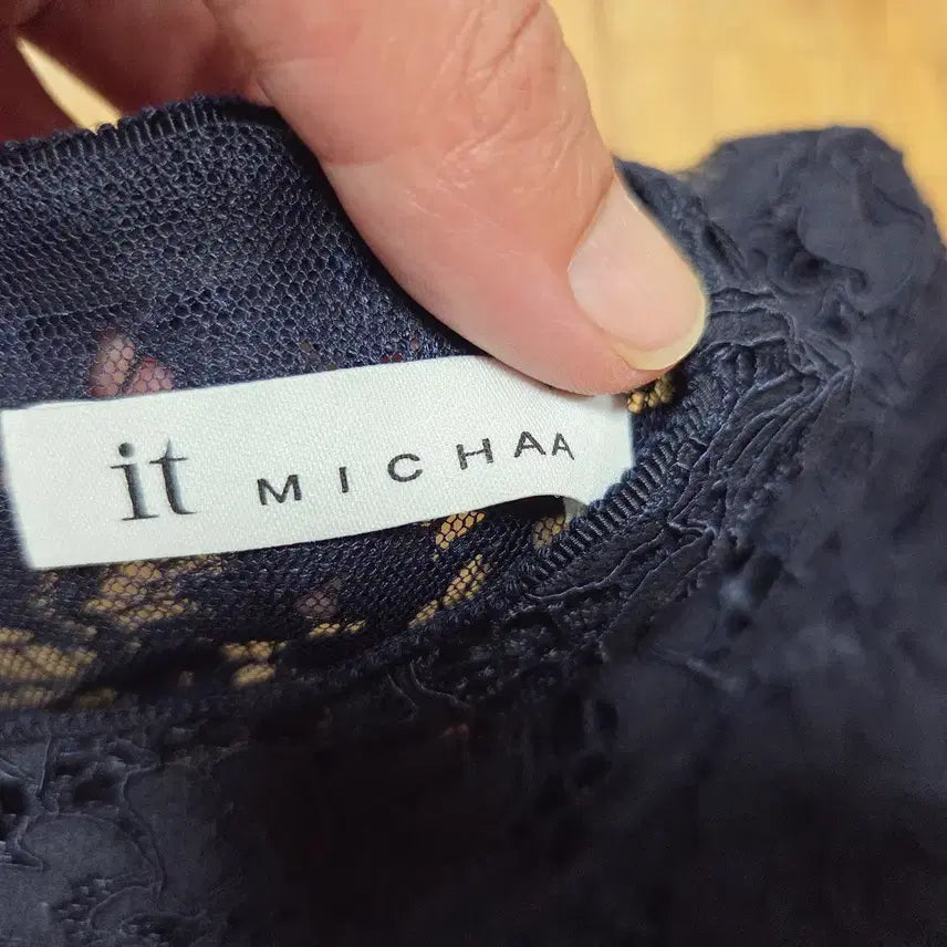 [BUNJANG] It Michaa Navy Lace Frill Dress / 잇미샤(it michaa) 프릴 포인트 레이스원피스 55 새상품