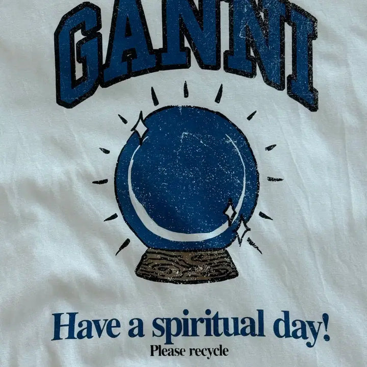 [BUNJANG] GANNI Glass Bead Printed T-shirt / GANNI 가니 유리구슬 프린팅 반팔 티셔츠