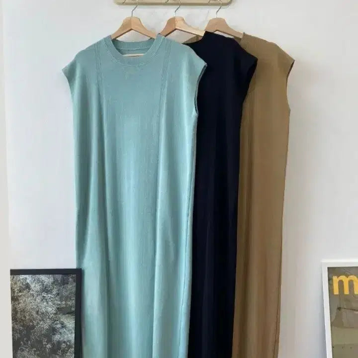 [BUNJANG] Black Dress and Vest Cardigan Set / 블랙셋업(원피스+조끼가디건)
