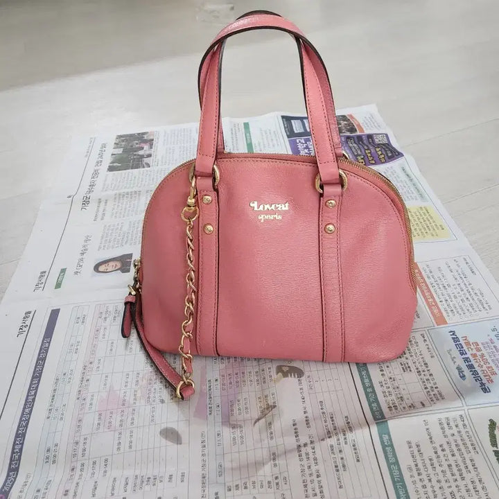 [BUNJANG] Lovecat Pink Tote Chain Handbag / 러브캣 핑크 토트백 체인 핸드백(가격내림)