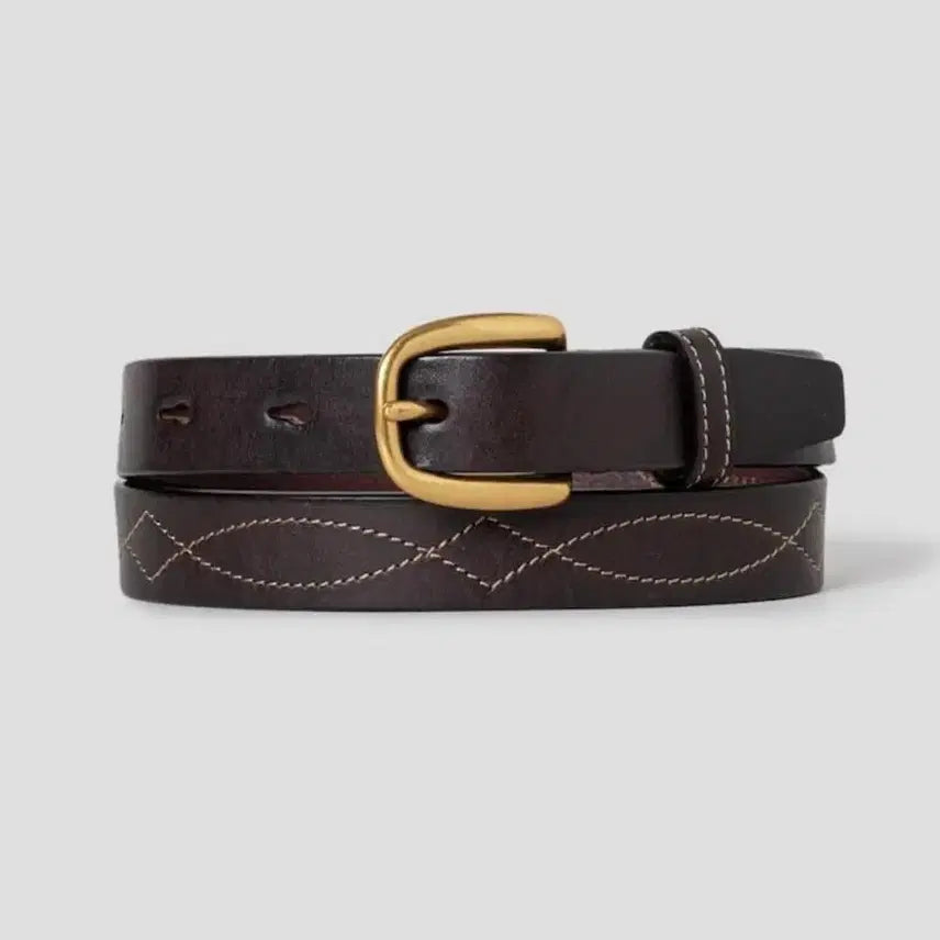 [BUNJANG] The Aperture Stitch Belt Brown / 디애퍼처 스티치 벨트 브라운