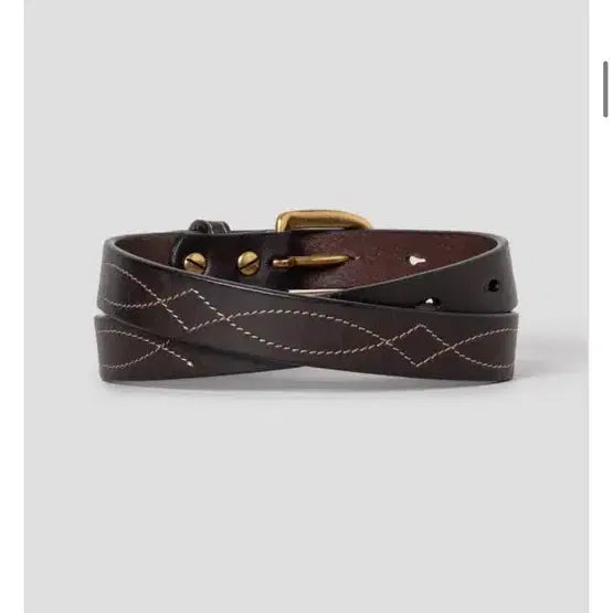 [BUNJANG] The Aperture Stitch Belt Brown / 디애퍼처 스티치 벨트 브라운