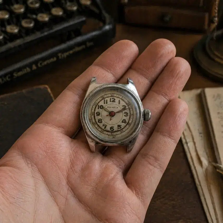 [BUNJANG] Swiss Vintage 7 Jewels Mini Clock Object / 스위스 빈티지 미니 시계 오브제 2.5cm  7 JEWELS 클래식