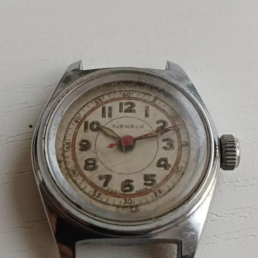 [BUNJANG] Swiss Vintage 7 Jewels Mini Clock Object / 스위스 빈티지 미니 시계 오브제 2.5cm  7 JEWELS 클래식