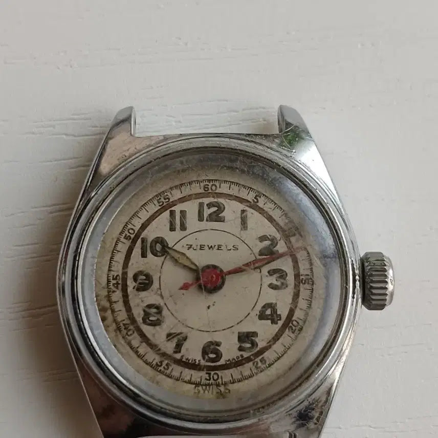 [BUNJANG] Swiss Vintage 7 Jewels Mini Clock Object / 스위스 빈티지 미니 시계 오브제 2.5cm  7 JEWELS 클래식