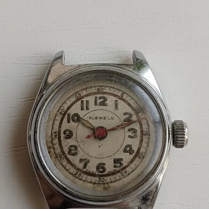 [BUNJANG] Swiss Vintage 7 Jewels Mini Clock Object / 스위스 빈티지 미니 시계 오브제 2.5cm  7 JEWELS 클래식