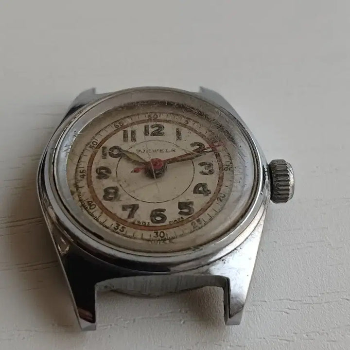 [BUNJANG] Swiss Vintage 7 Jewels Mini Clock Object / 스위스 빈티지 미니 시계 오브제 2.5cm  7 JEWELS 클래식