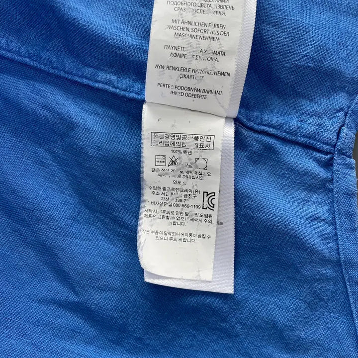 [BUNJANG] Polo Ralph Lauren Linen Embroidered Logo Shirt / [M] 폴로 랄프로렌 자수 로고 린넨 셔츠