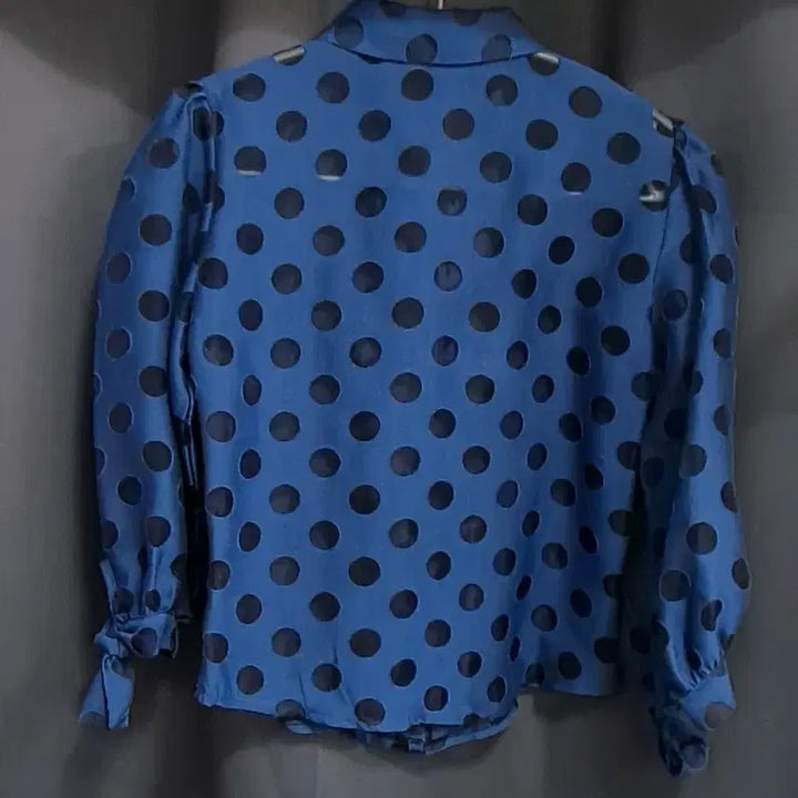 [BUNJANG] Blue Dot Blouse Shirt / 블루 도트 무늬 블라우스 셔츠