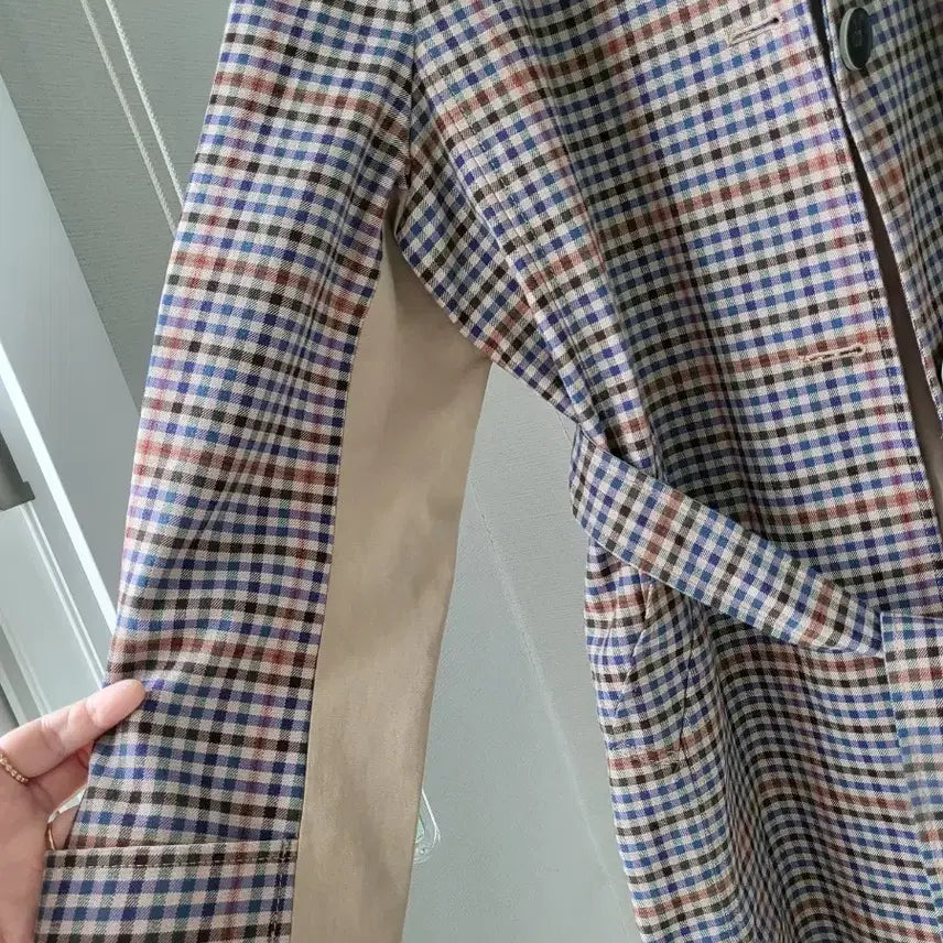 [BUNJANG] Besti Belli Check Trench Long Coat / 베스티벨리 체크 트렌치롱코트