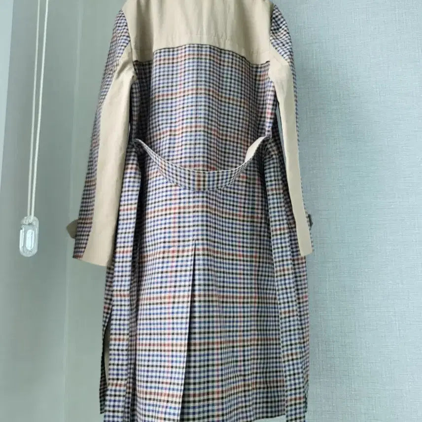 [BUNJANG] Besti Belli Check Trench Long Coat / 베스티벨리 체크 트렌치롱코트