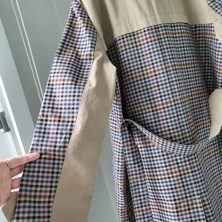 [BUNJANG] Besti Belli Check Trench Long Coat / 베스티벨리 체크 트렌치롱코트