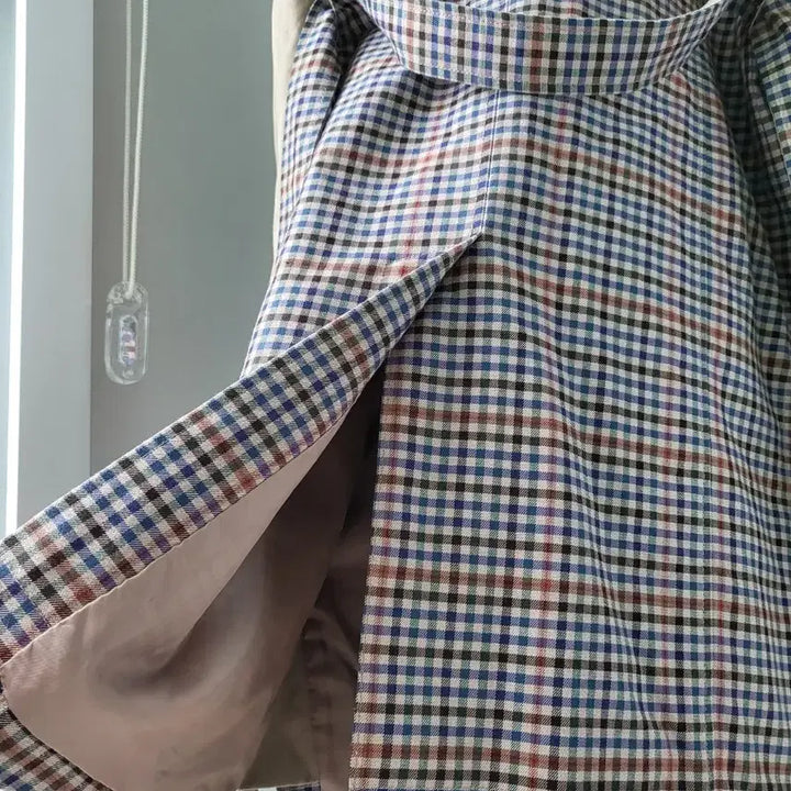 [BUNJANG] Besti Belli Check Trench Long Coat / 베스티벨리 체크 트렌치롱코트