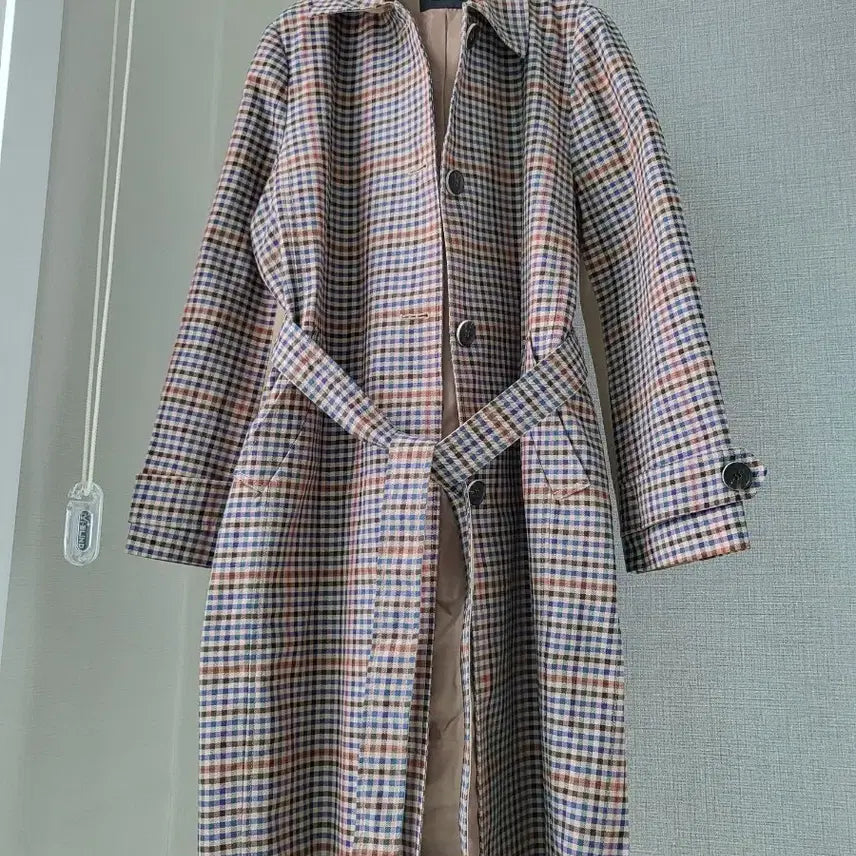 [BUNJANG] Besti Belli Check Trench Long Coat / 베스티벨리 체크 트렌치롱코트