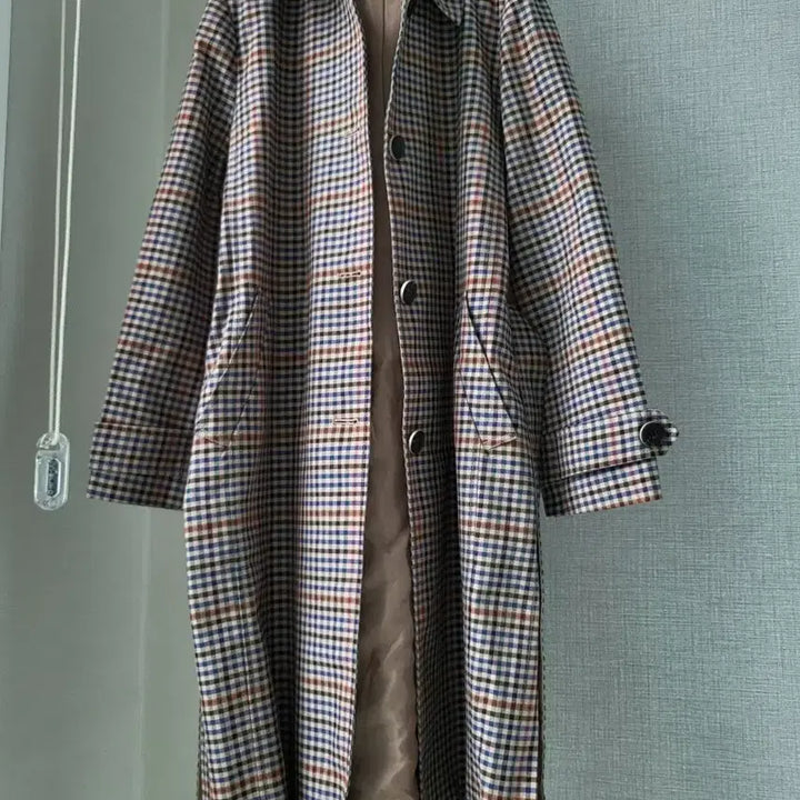 [BUNJANG] Besti Belli Check Trench Long Coat / 베스티벨리 체크 트렌치롱코트