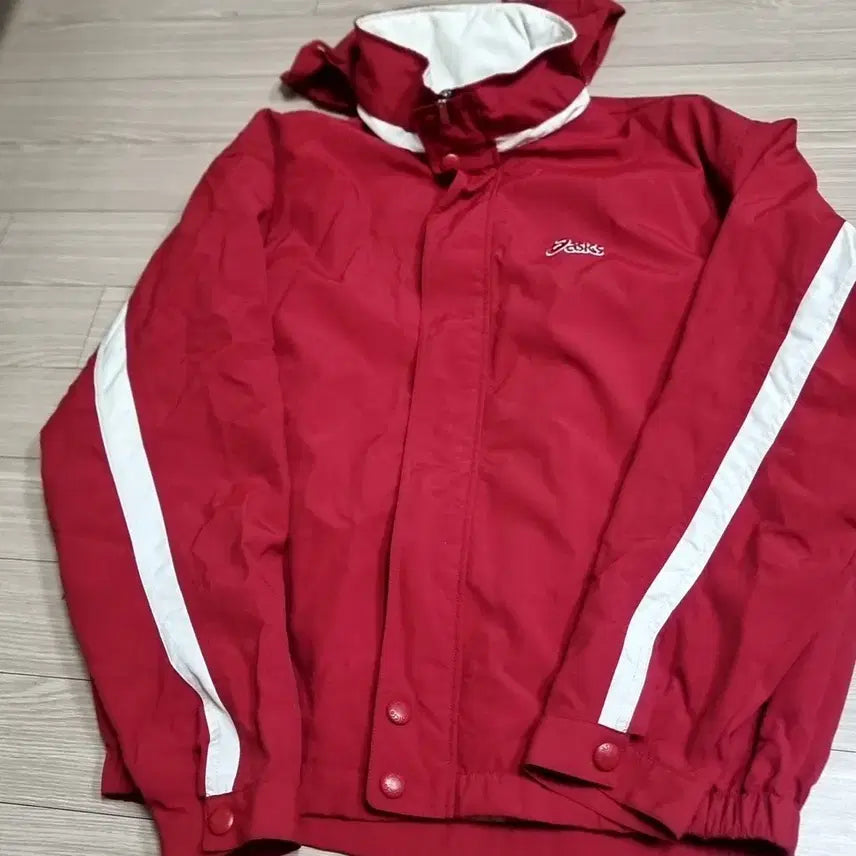[BUNJANG] Asics Windbreaker Jacket (Red, Size 105) / 80-90s 한국생산 아식스 바람막이 레드 컬러(105)
