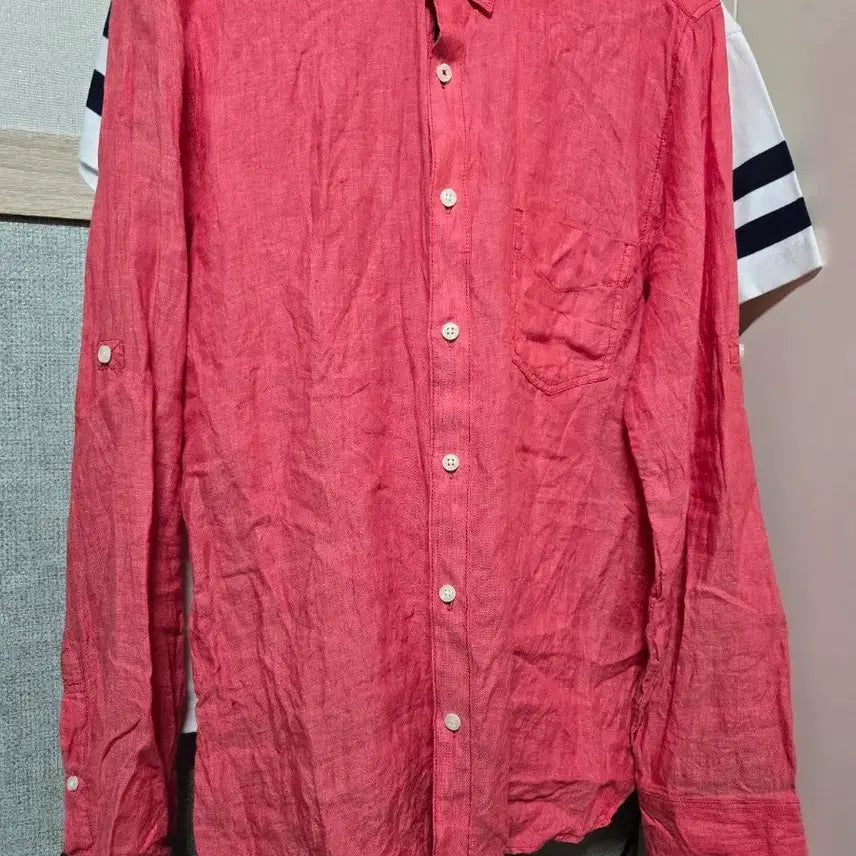 [BUNJANG] Spao Pink Linen Shirt / 스파오 핑크 린넨(마) 셔츠