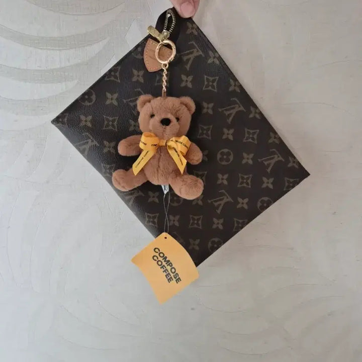 [BUNJANG] Compose Coffee Bear Doll Keychain / 컴포즈커피 곰인형 키링