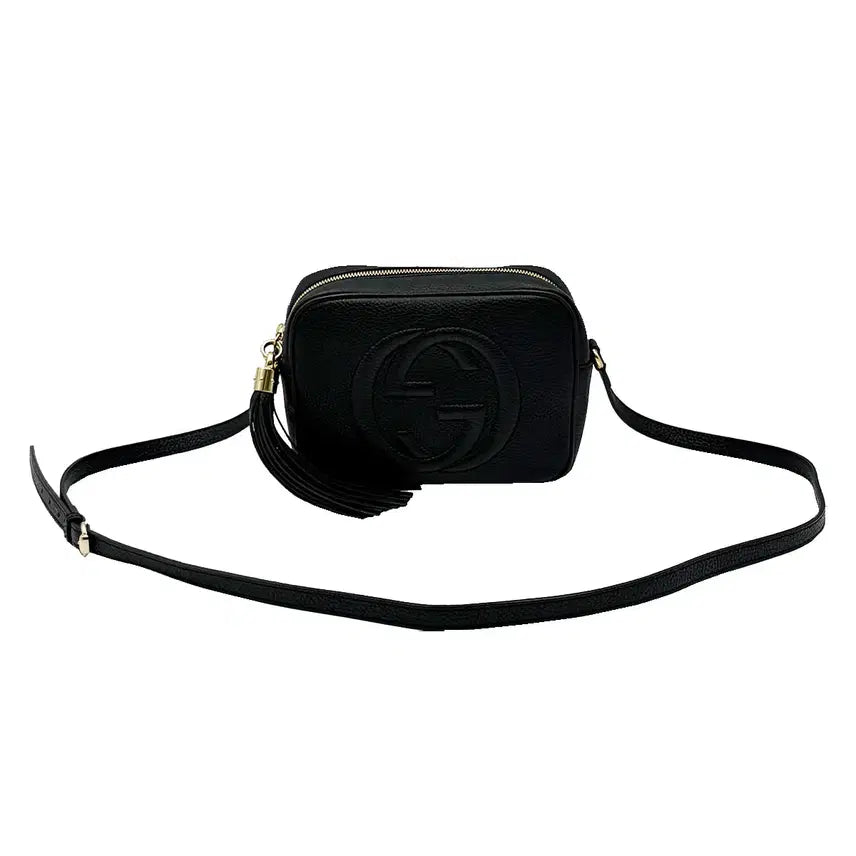 [BUNJANG] Gucci Soho Small Disco Crossbody Bag / 구찌 308364 블랙 레더 소호 스몰 금장 테슬 디스코 크로스백