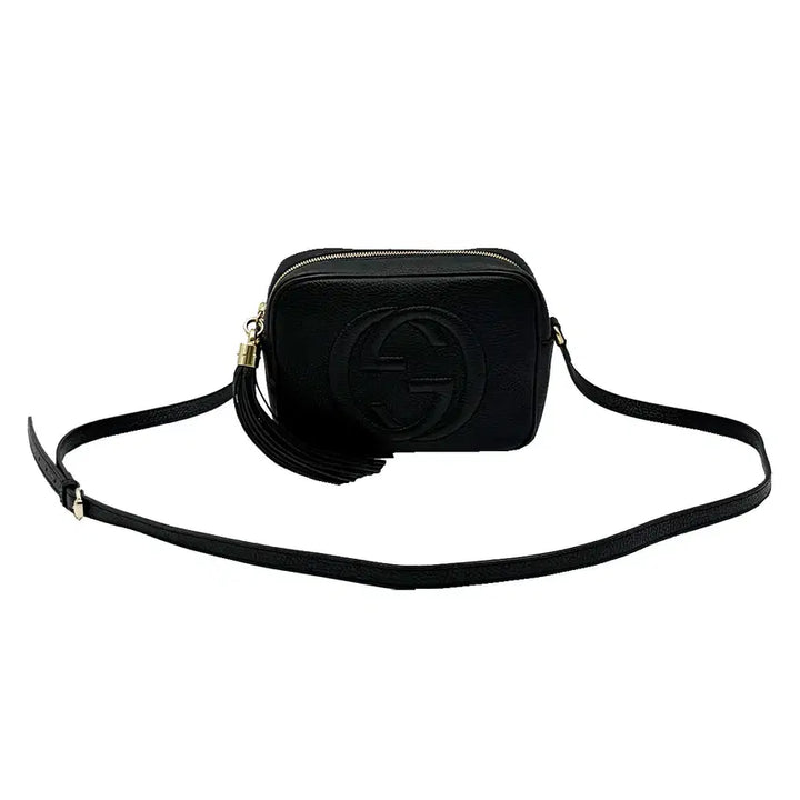 [BUNJANG] Gucci Soho Small Disco Crossbody Bag / 구찌 308364 블랙 레더 소호 스몰 금장 테슬 디스코 크로스백