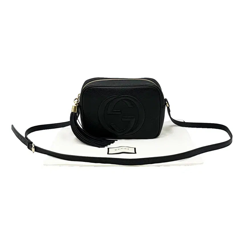 [BUNJANG] Gucci Soho Small Disco Crossbody Bag / 구찌 308364 블랙 레더 소호 스몰 금장 테슬 디스코 크로스백